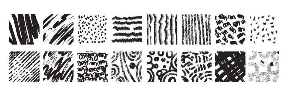 Hand drawn doodle texture set, circle pattern, curvy line ink pen 스톡 일러스트