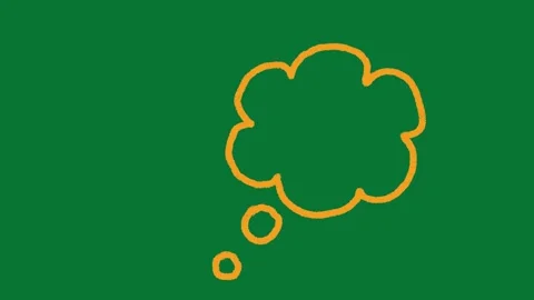 Hand-Drawn Doodle Thinking Cloud 2D Animation Green Screen Asset | Dreamy Doodle Stock Footage 327294304