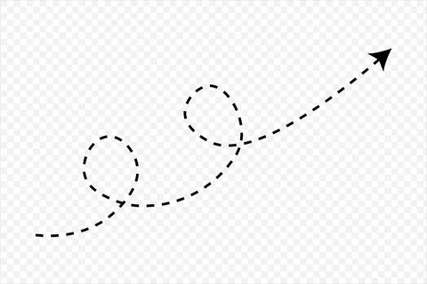Hand drawn doodle trajectory showing growth and direction. Stock Illustration
