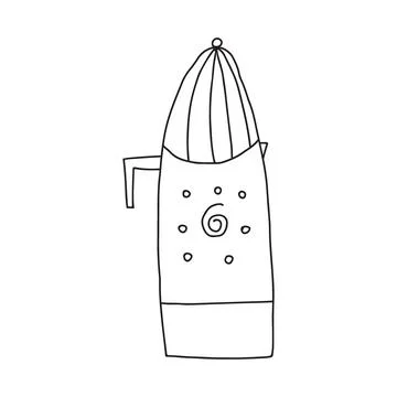 Hand drawn doodle vector illustration of moka percolator coffee pot for brewi Stock Illustration