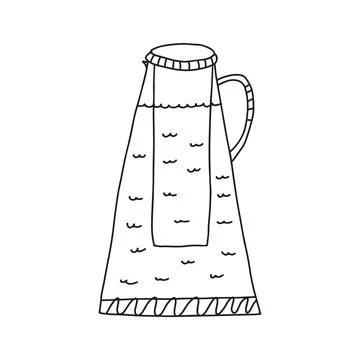 Hand drawn doodle vector illustration of cold brew maker pot. Isolated on white Stock Illustration