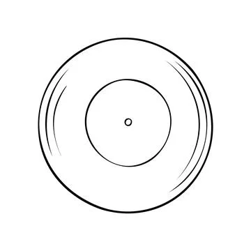 Hand drawn doodle Vector illustration of an old record for a turntable Stock Illustration
