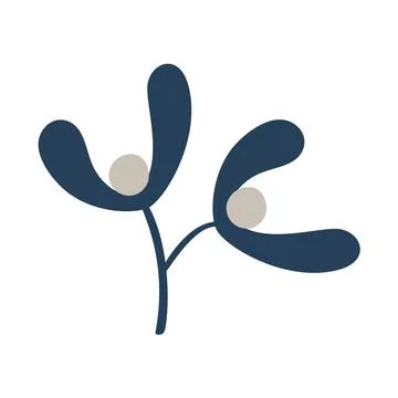 Hand drawn doodle vector scandinavian mistletoe. Christmas plant background 스톡 일러스트
