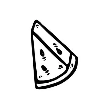 Hand-drawn doodle of a watermelon. Stock Illustration