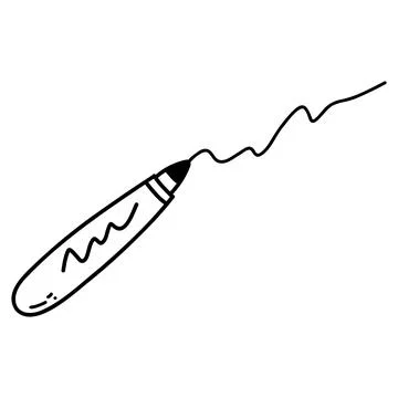 Hand drawn doodle writing tool icon. Vector sketch illustration of black outline Stock Illustration