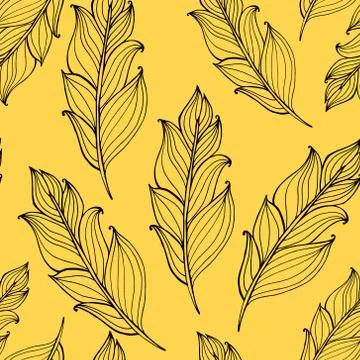 Hand drawn doodle zentangle feather pattern. hand-drawn hipster illustration. イラスト素材