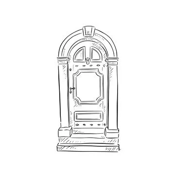 Hand drawn door Stock Illustration