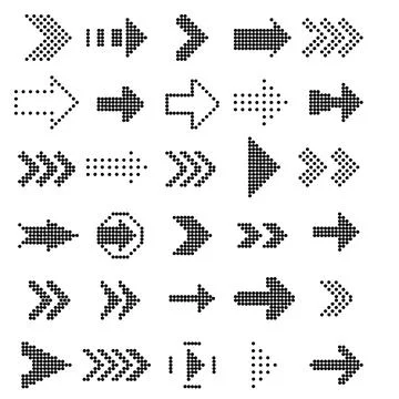 Hand Drawn Dot Arrows 스톡 일러스트