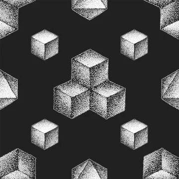 Hand drawn dotart blackwork pattern. 스톡 일러스트