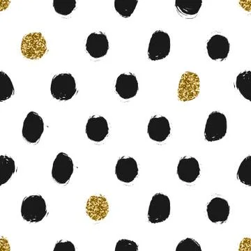 Hand Drawn Dots Seamless Pattern Stock Illustration