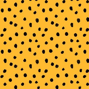 Hand drawn dots, seamless pattern, cheetah skin texture, vector illustration Stock Illustration