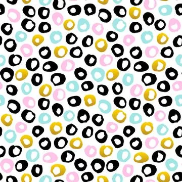 Hand Drawn Dots Seamless Pattern Illustrazione stock