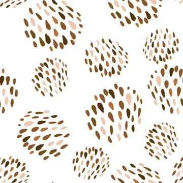 Hand drawn dots seamless pattern Abstract circle shapes Stock Illustration