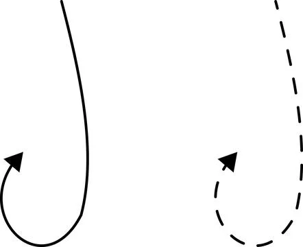 Hand drawn dotted arrows set vector. Curved arrow line. Doodle, sketch Stock Illustration