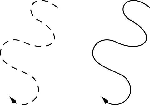 Hand drawn dotted arrows set vector illustration isolated Stock Illustration