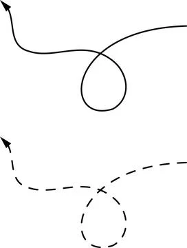 Hand drawn dotted arrows set vector illustration isolated 库存插图