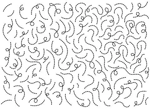 Hand drawn dotted lines in different shapes Stock Illustration