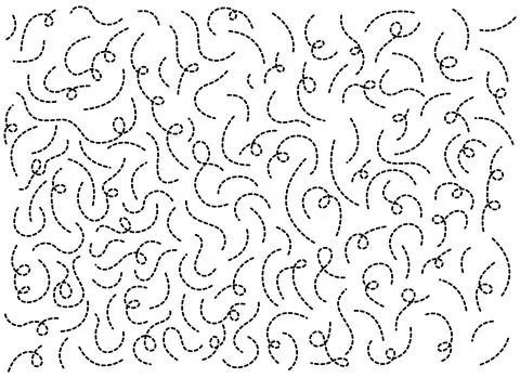 Hand drawn dotted lines in different shapes Illustrazione stock