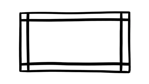 Hand drawn double frame, stop motion doodle animation on a white background Stock Footage 206103883