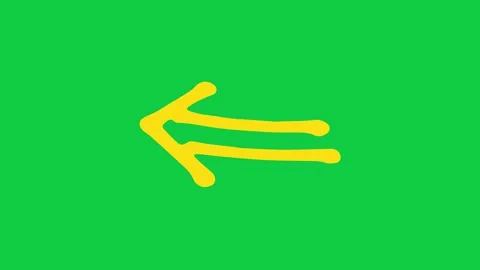 Hand drawn double line arrow pointing left on green screen Vídeo Stock 348305483