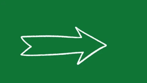Hand-Drawn Double Right Arrow Direction 2D Animation on Green Screen Vídeo Stock 334609032