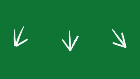 Hand-Drawn Down Arrow Direction 2D Animation on Green Screen Vidéo 334608997