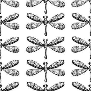 Hand drawn dragonfly Illustrazione stock