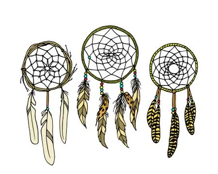 Hand drawn dreamcatcher Stock Illustration