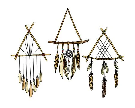Hand drawn dreamcatcher Stock Illustration