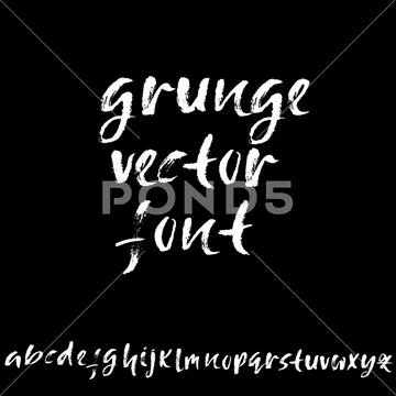 Brush lettering font alphabet hand drawn Vector Image