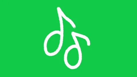 Hand Drawn Dual Eighth Musical Notes 2D Animation on Green Screen 動画素材 336578790
