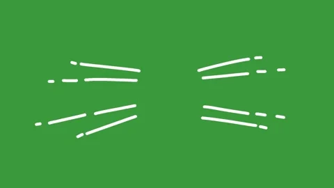 Hand Drawn Dual Side Outward Speed Lines Animation on Green Screen Background Stock Footage 339335151