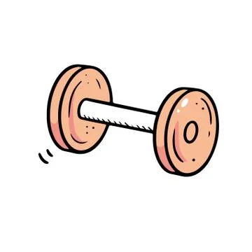 Hand drawn dumbell element. Doodle Stock Illustration