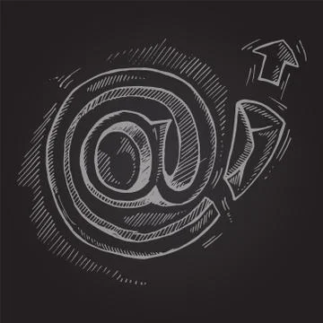 Hand drawn e-mail sign Stock Illustration