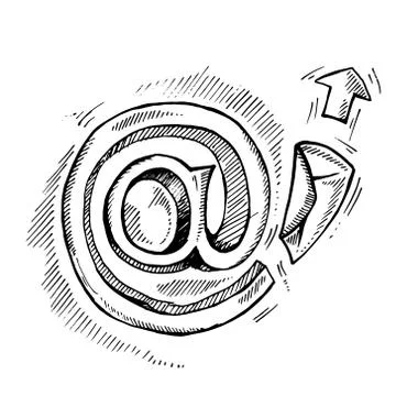 Hand drawn e-mail sign Stock-Illustration