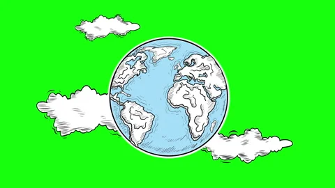 Hand drawn Earth Clouds 4k 2 1 스톡 동영상 243602582