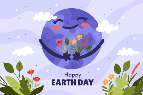 Hand drawn earth day background Stock Illustration
