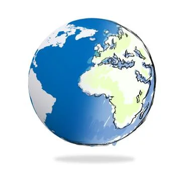 Hand drawn the earth Stock Illustration