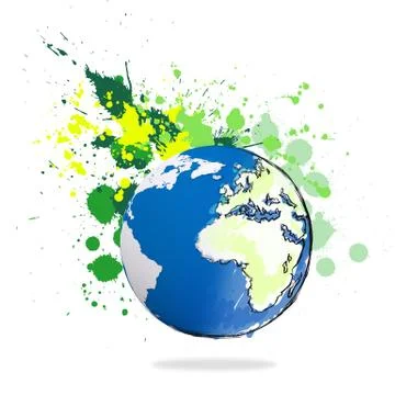 Hand drawn the earth Stock Illustration