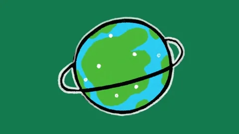 Hand Drawn Earth Planet Animation Green Screen Colorful World Doodle Motion Stock Footage 334579377