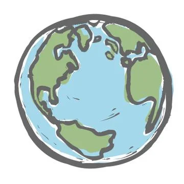 Hand drawn earth. vector, eps8 Иллюстрация