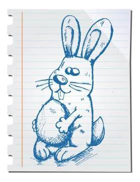 Hand drawn easter bunny Stock Illustration