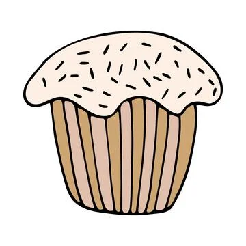 Hand drawn easter cake, bread. Doodle vector illustration Stock Illustration