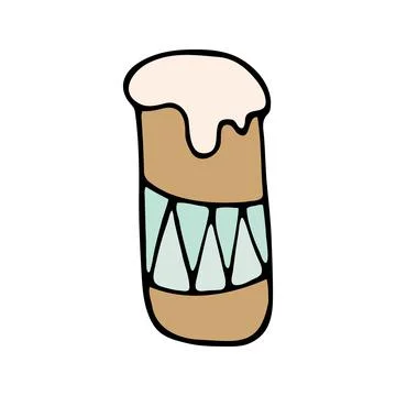 Hand drawn easter cake, bread. Doodle vector illustration Stock Illustration