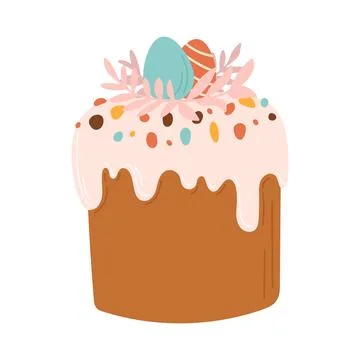 Hand drawn Easter cake vector illustration Stock Illustration