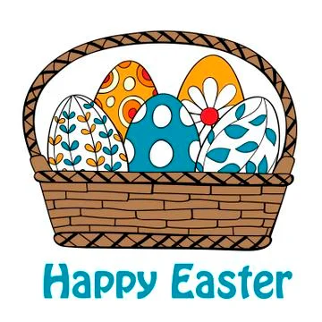 Hand  drawn Easter card Stock Illustration