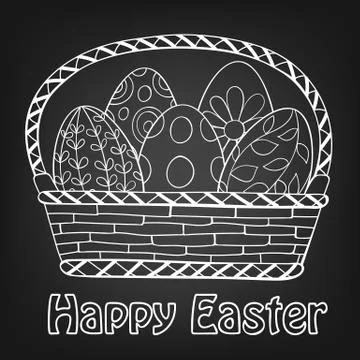 Hand  drawn Easter card Stock Illustration