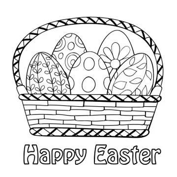 Hand  drawn Easter card Stock Illustration
