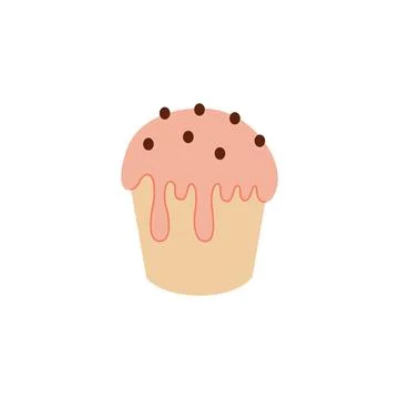 Hand drawn Easter cupcake illustration Stock Illustration