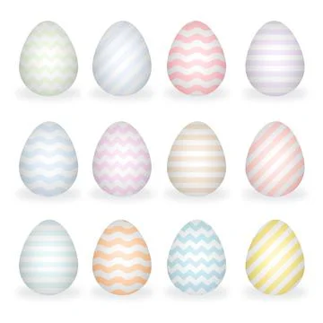 Hand drawn easter day egg collection Stock Illustration